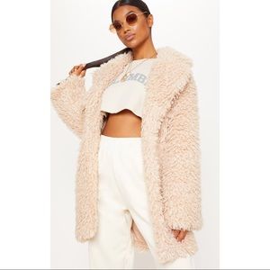 Stone Teddy Faux Fur Coat